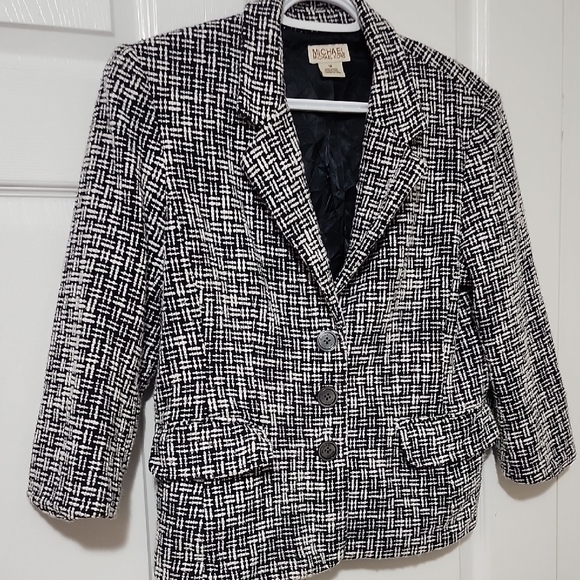 Michael Kors Black and White Checkered Blazer - Picture 4 of 4